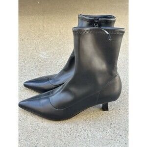 Abound Erinn Black Pointed Toe Kitten Heel Ankle Boots Synthetic Sz 7.5 NWOB